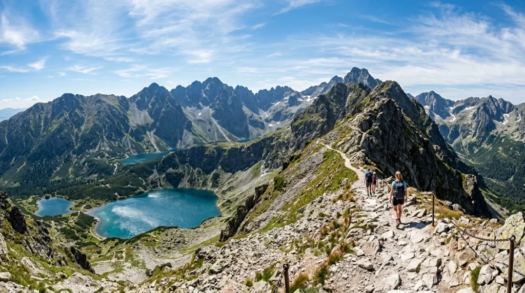 Turistické trasy Tatry: Kompletný sprievodca najkrajšími túrami (2026) 8 Vysokohorská turistická trasa v Tatrách s výhľadom na plesá a štíty